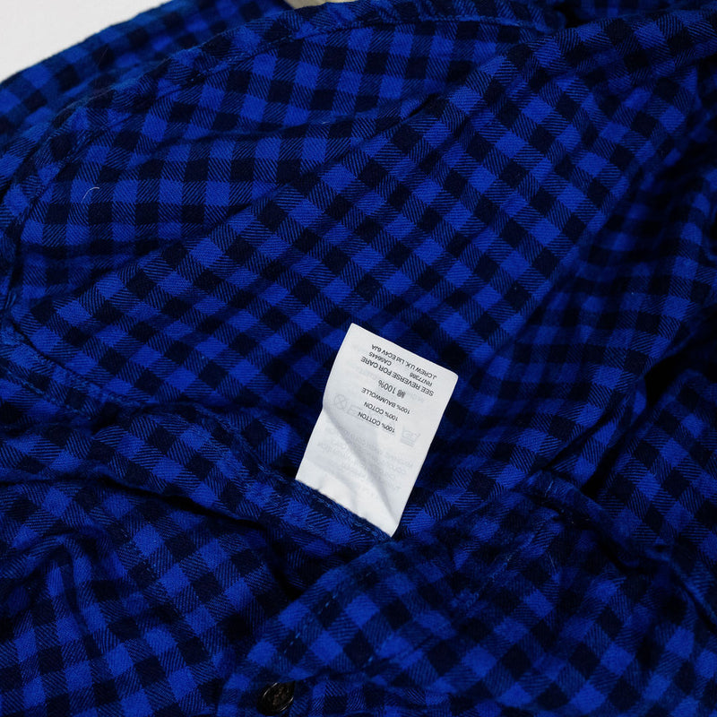 J. Crew 100% Cotton Long Sleeve Collared Button Down Boy Shirt Blue Black Plaid