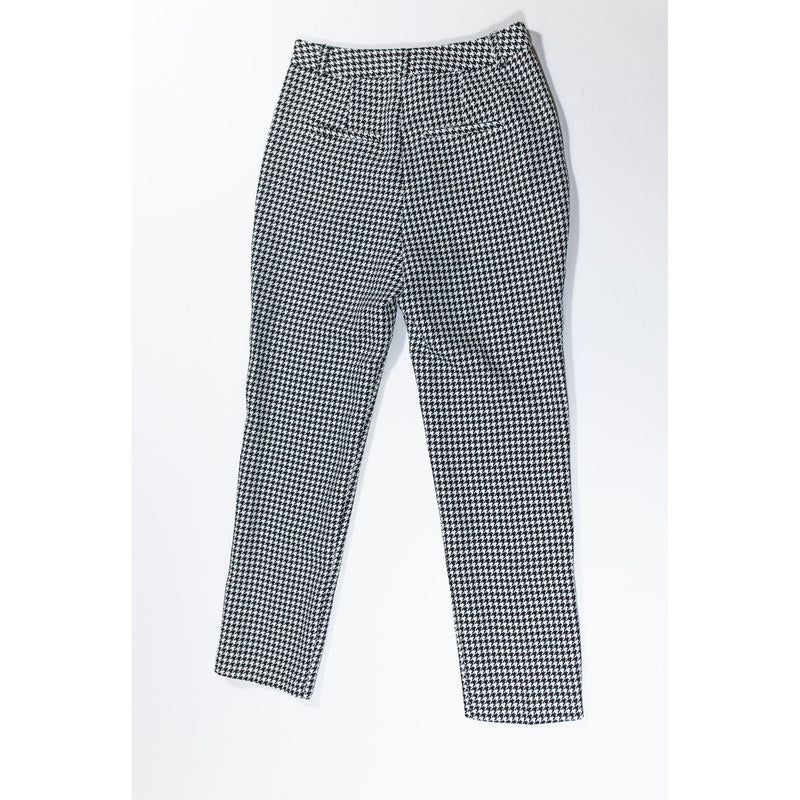 NEW ASOS Black White Gingham Print Pattern Stretch Ankle Cropped Pants 4