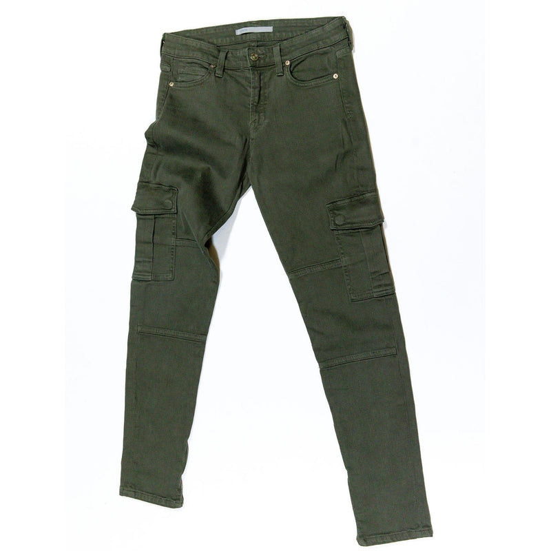 Vince Women's Cotton Stretch Cargo Utility Pocket Mid Rise Jeans Pants Green 28