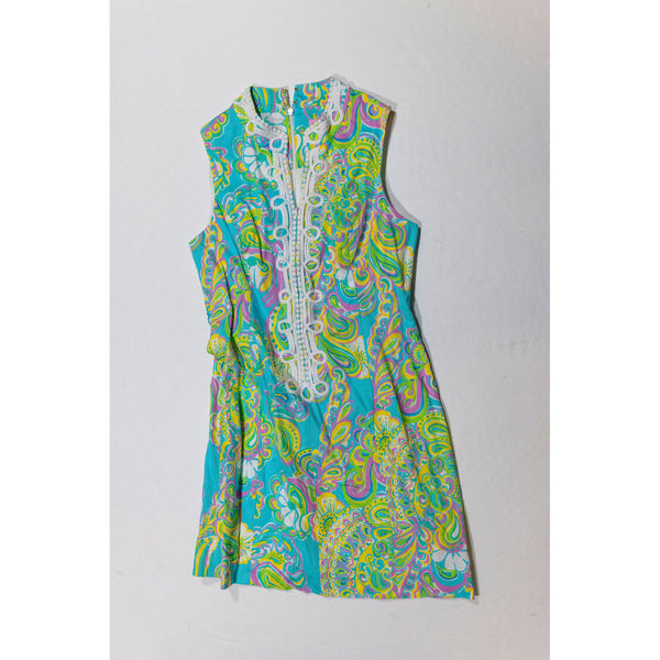 Lilly Pulitzer Alexa Sleeveless Shift Dress Shorely Blue Double Trouble Print 8