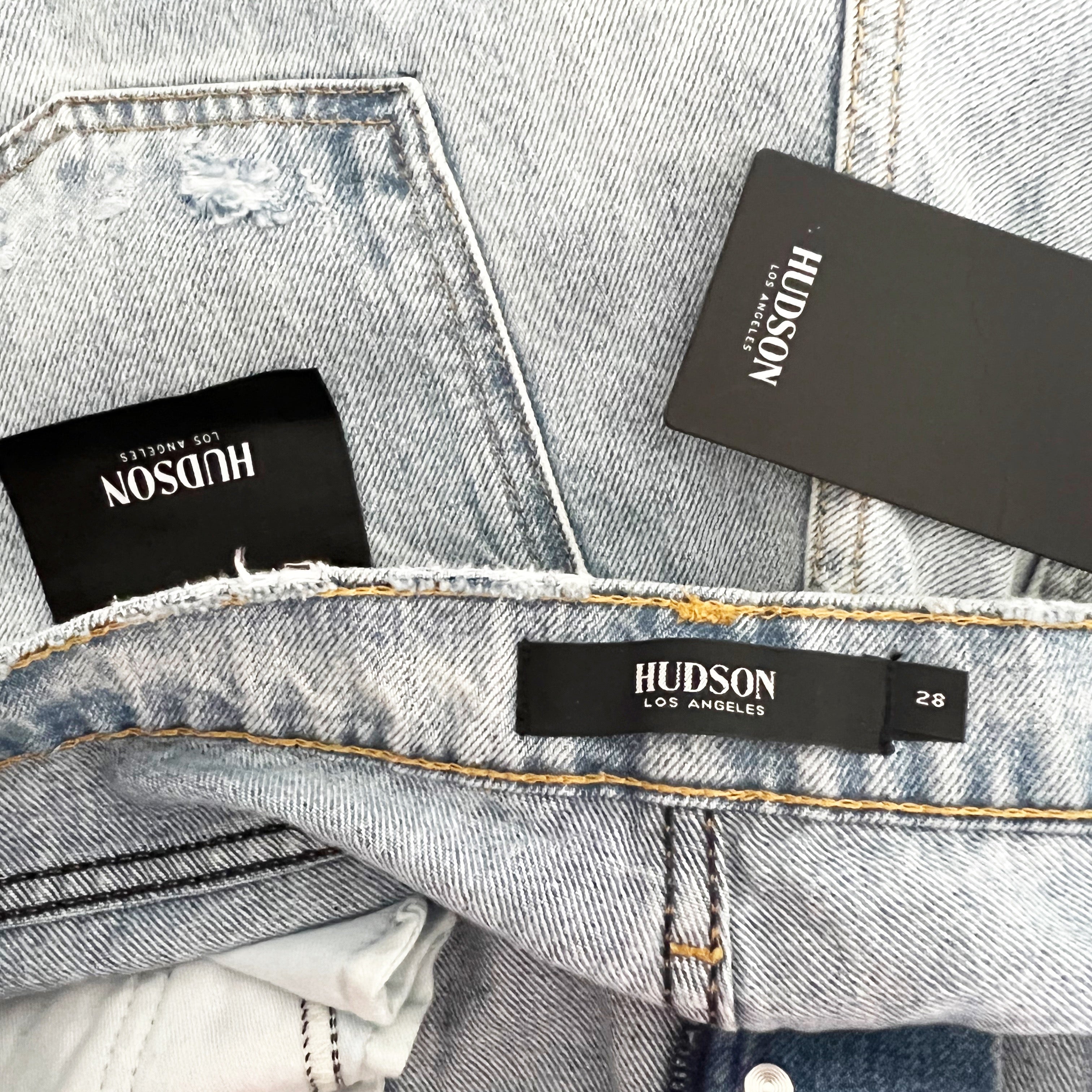 NEW Hudson Women's Thalia High Waist Distressed Loose Fit Jeans In Washed Out 28