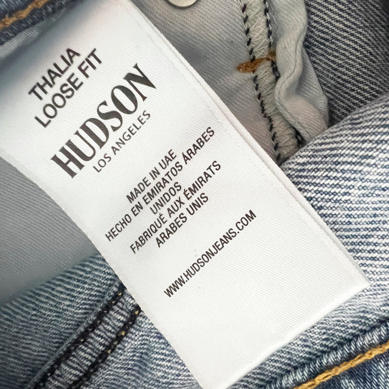NEW Hudson Women's Thalia High Waist Distressed Loose Fit Jeans In Washed Out 28