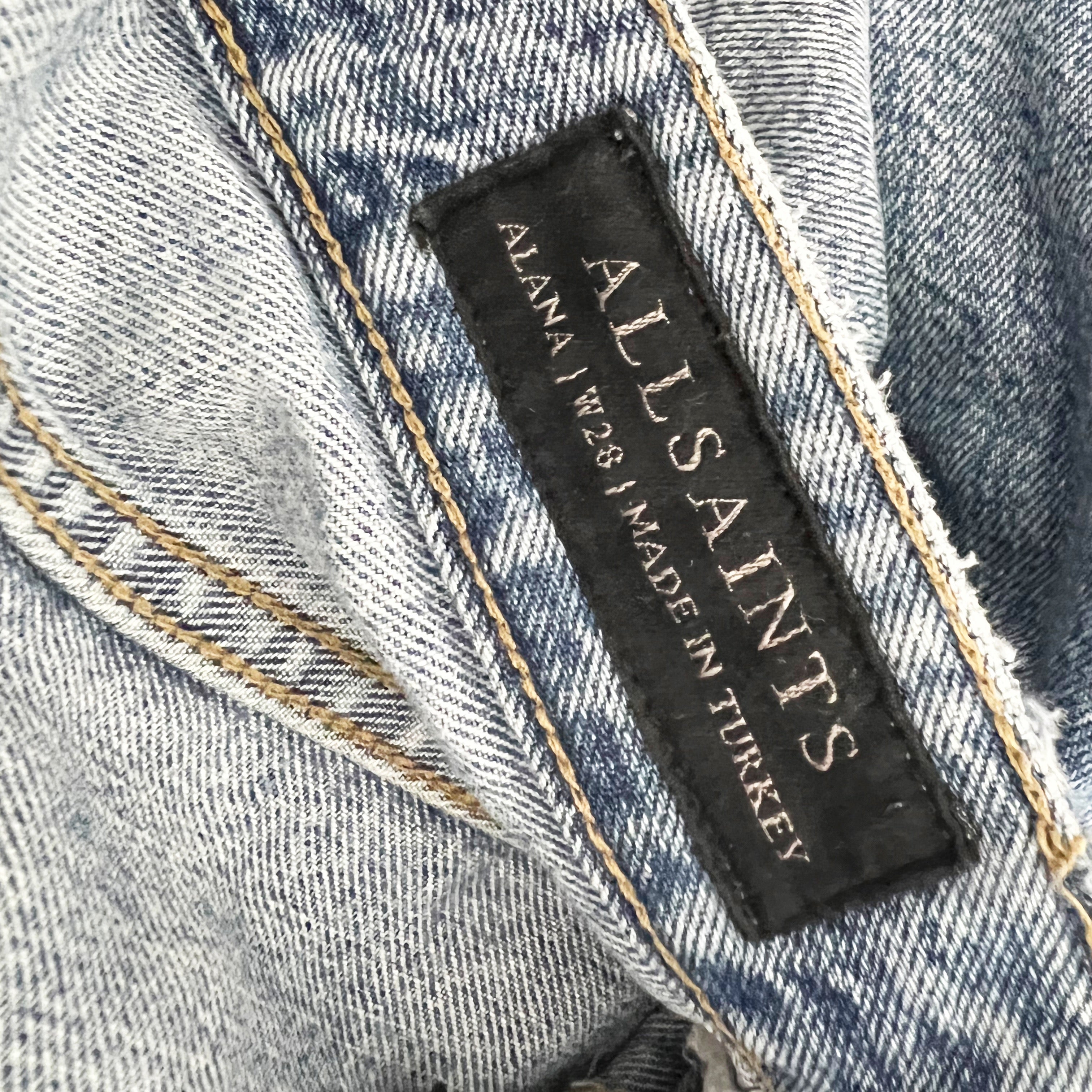 All Saints Women's Alana Cotton Stretch Denim Straight Leg Cropped Jeans Blue 28