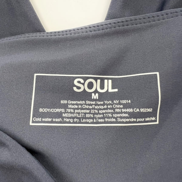 Soul By Soul Cycle Cutout Podium Ankle Crop Athletic Work Out Leggings Dark Grey