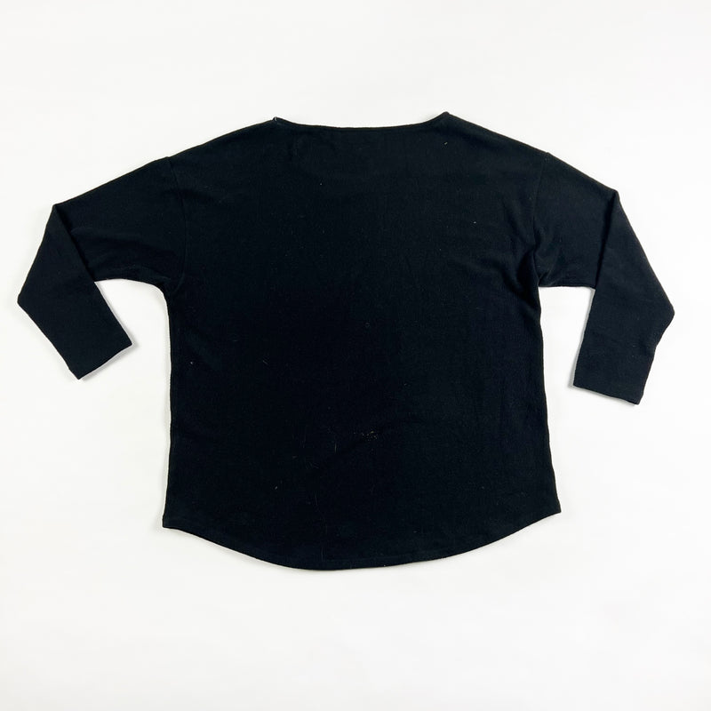Vineyard Vines Long Sleeve Cozy Tee Crew Neck Pullover Sweater Solid Black Small