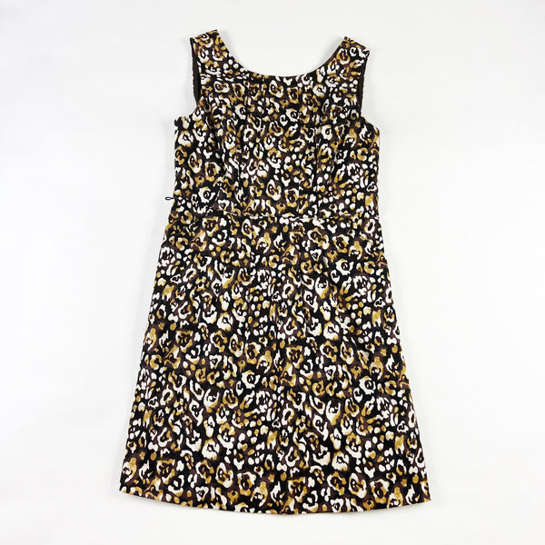 Michael Kors Cheetah Leopard Animal Print Pattern Cotton Stretch Sheath Dress 10