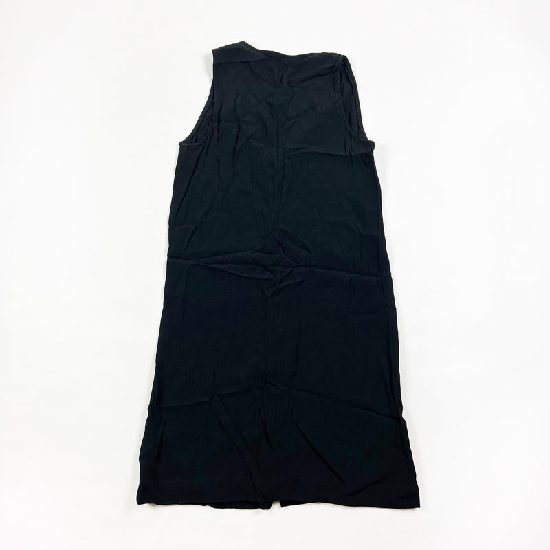 Madewell Women's Heather Button Front Crepe Sleeveless Black Midi Dress XXS