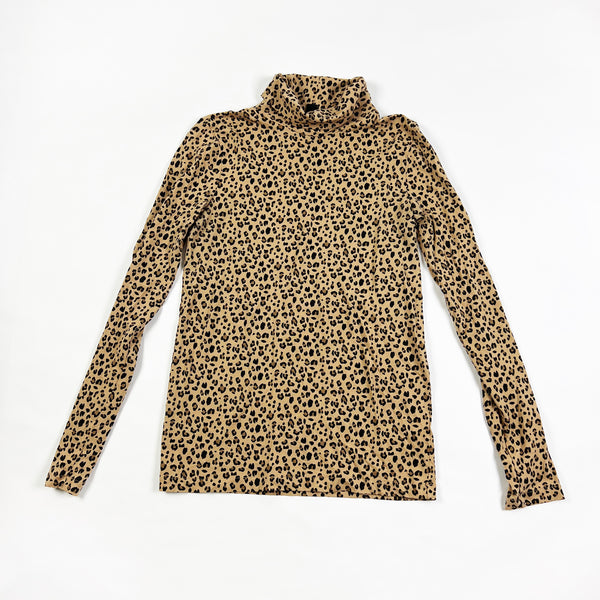 J. Crew Women's Tissue Turtleneck Lightweight Cheetah Leopard Animal Print Shirt