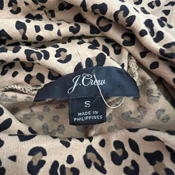 J. Crew Women's Tissue Turtleneck Lightweight Cheetah Leopard Animal Print Shirt