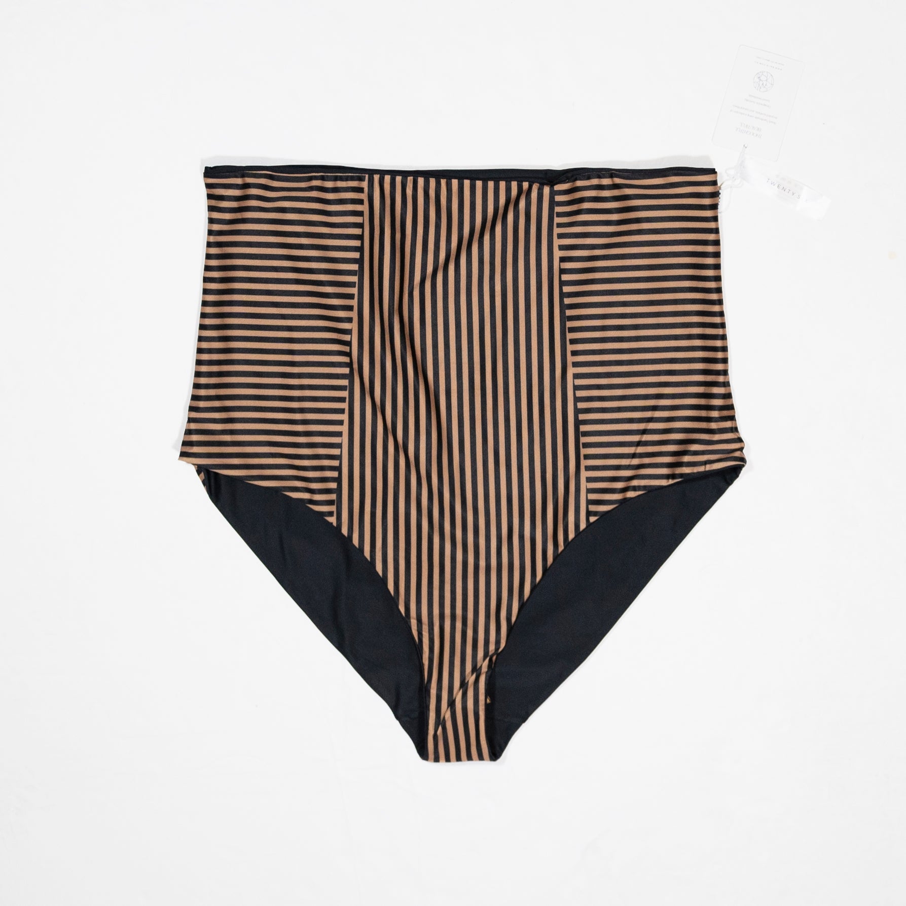 NEW Baiia Valencia Reversible Striped Print High Waisted Swim Bikini Bottom 22