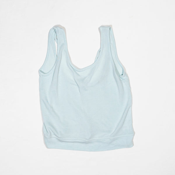 Athleta Serenity Modal Knit Scoop Neck Sleeveless Tank Top Work Out Shirt Blue