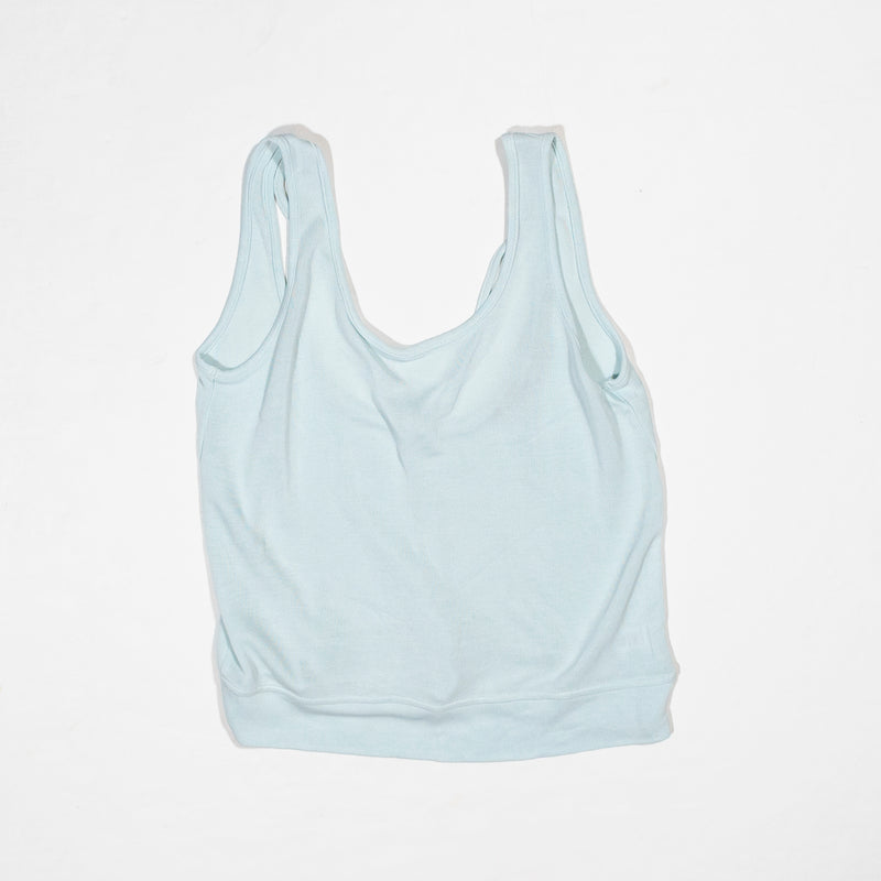 Athleta Serenity Modal Knit Scoop Neck Sleeveless Tank Top Work Out Shirt Blue