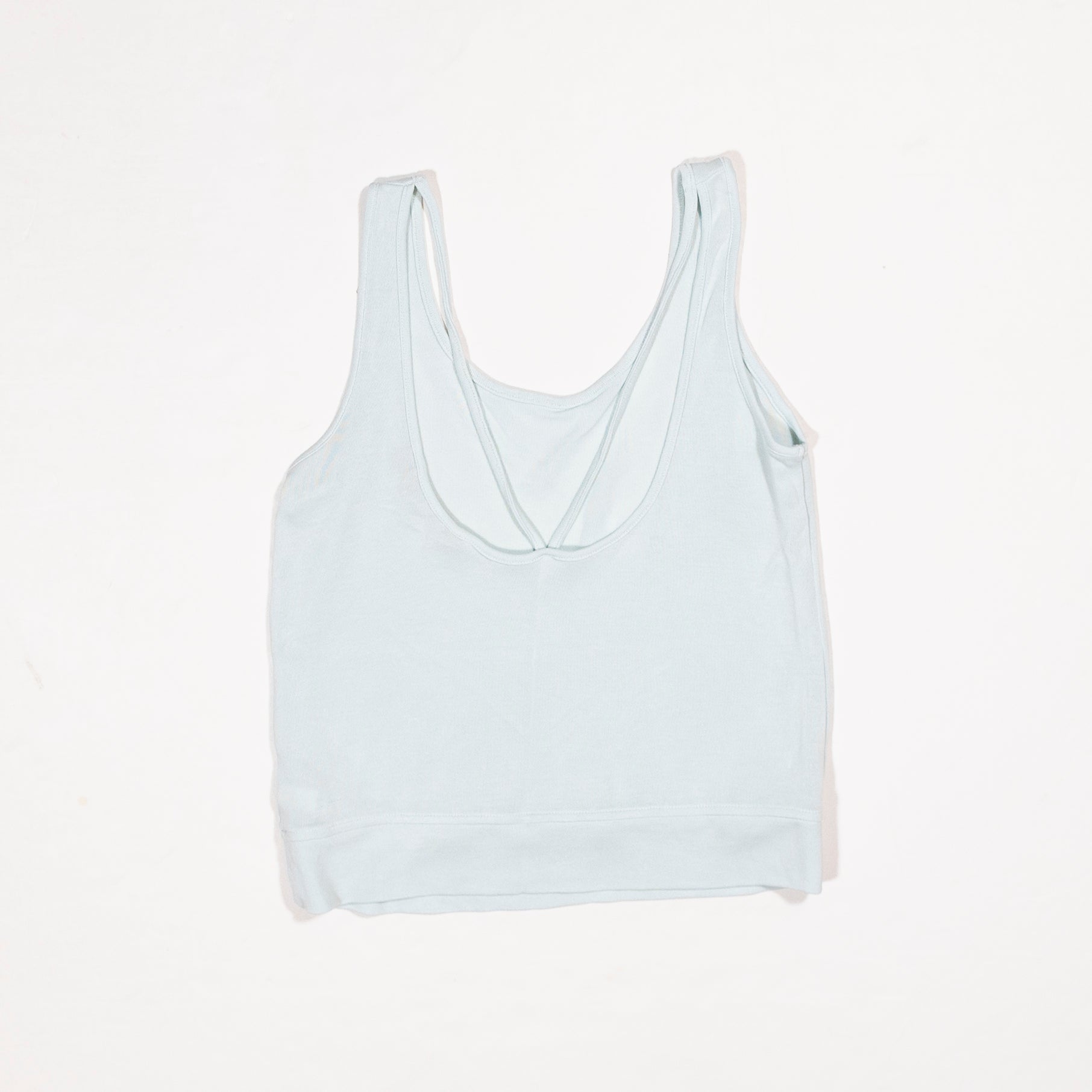 Athleta Serenity Modal Knit Scoop Neck Sleeveless Tank Top Work Out Shirt Blue