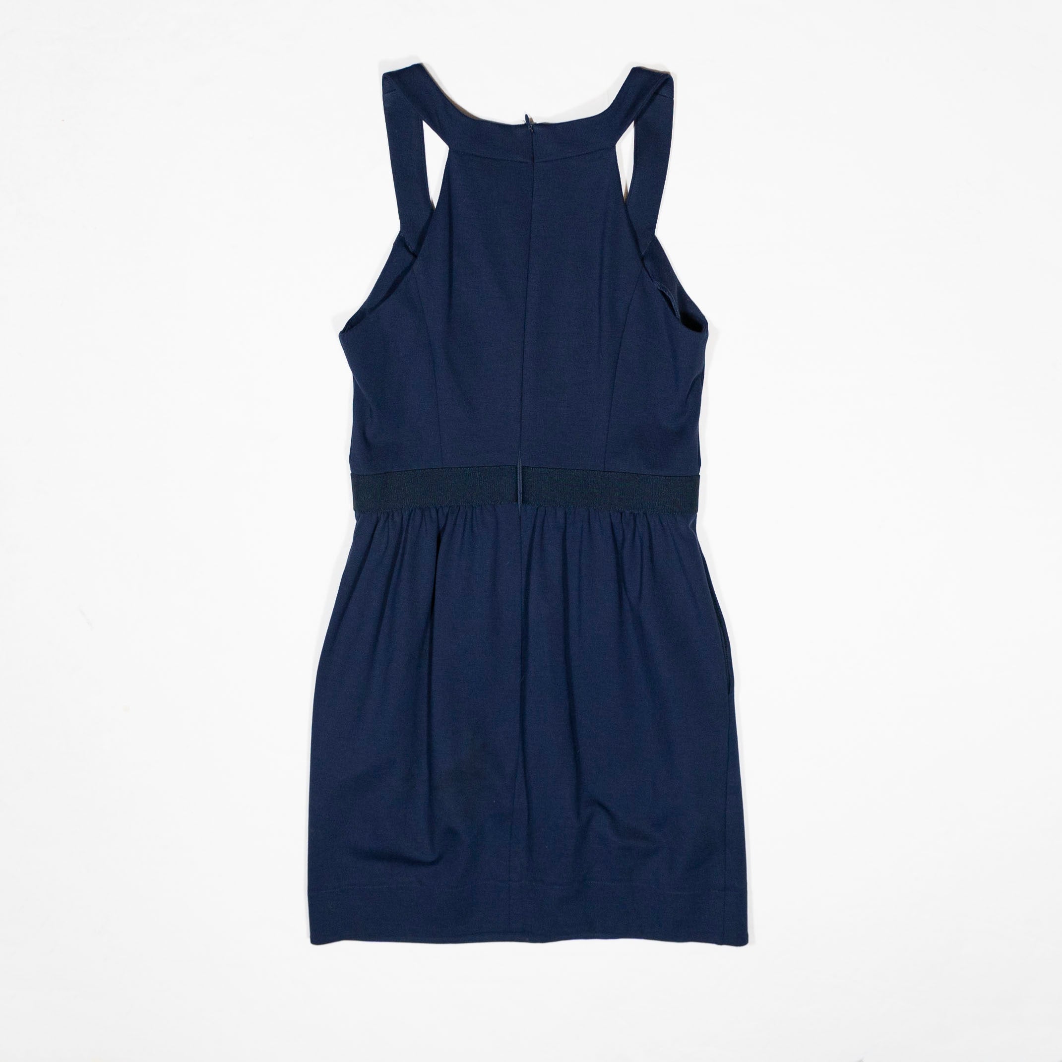 Shoshanna Ponte Stretch Sleeveless Scoop Neck Mini Cocktail Party Dress Blue 6