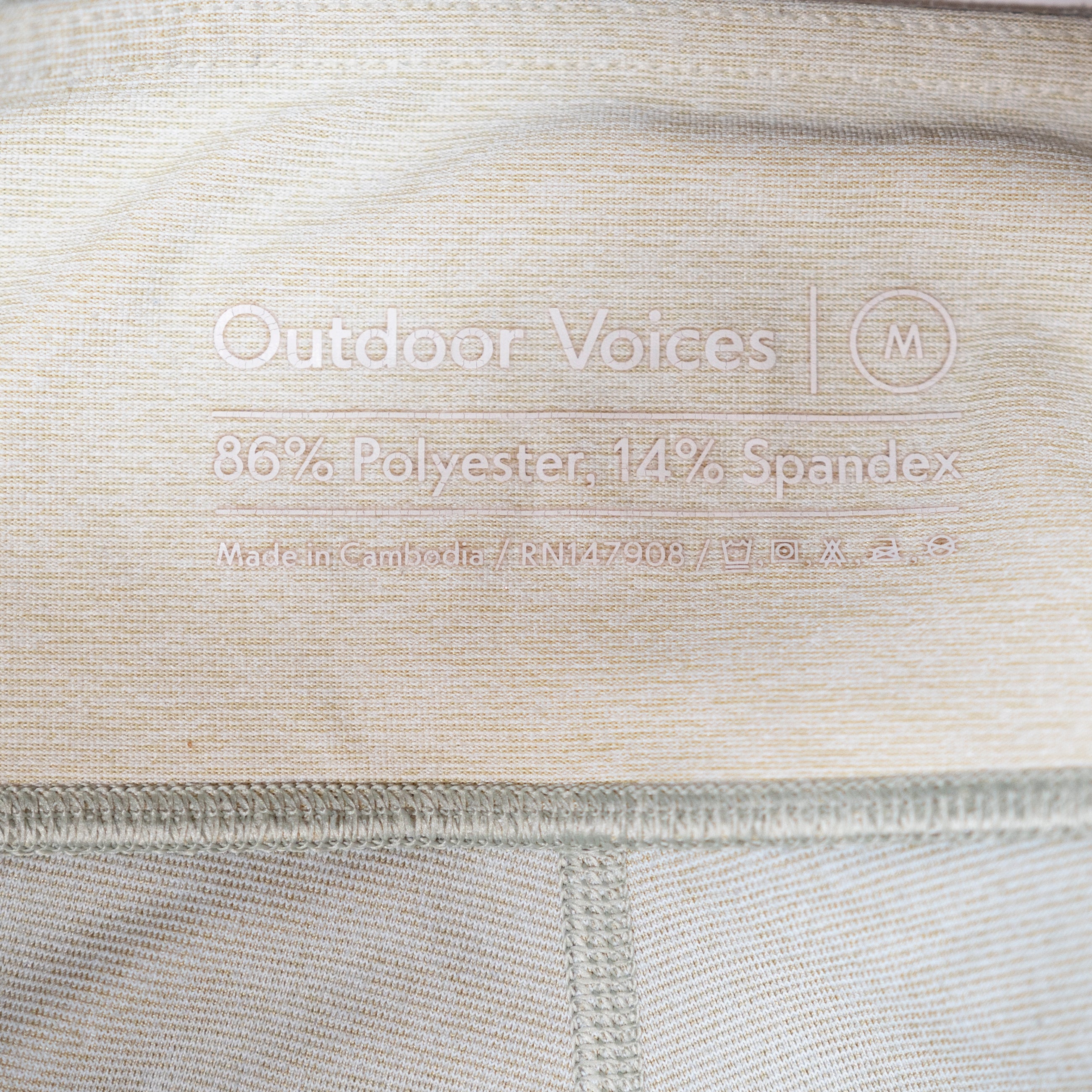 Outdoor Voices 7/8 Crop Dipped High Waisted Athletic Work Out Leggings Pants M