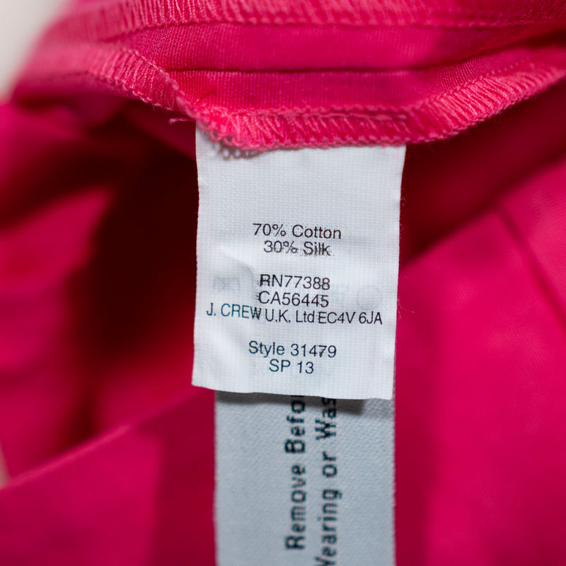 NEW J. Crew Cotton Silk Mid Rise Ruffle Flirty Detail Mini Shorts Hot Pink 8
