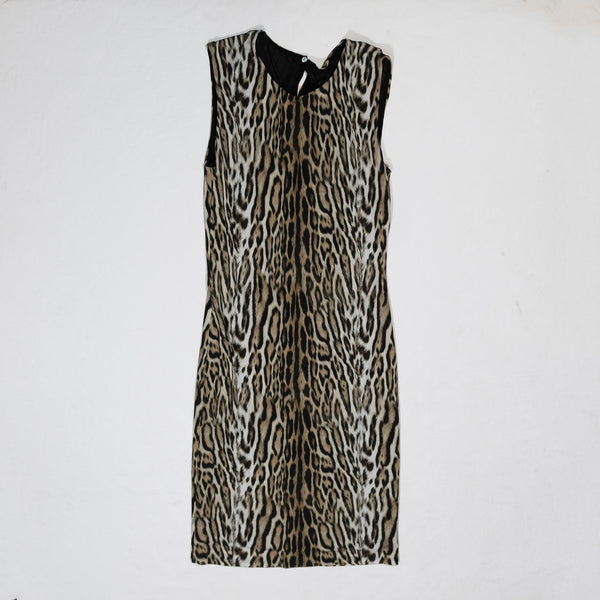 NEW Roberto Cavalli Cheetah Leopard Animal Print Pattern Stretch Bodycon Dress