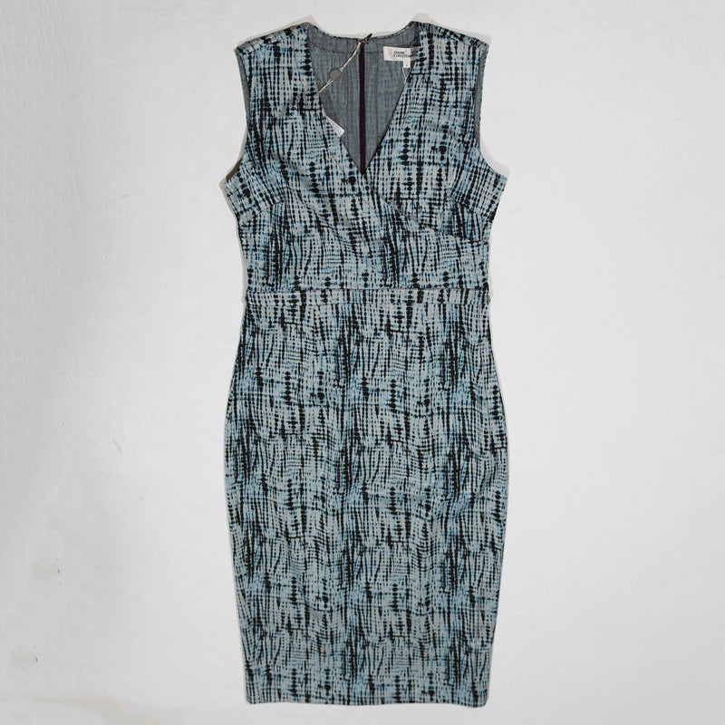 NEW Diane Von Furstenberg Anissa Wrap Effect Jacquard Knit Pullover Midi Dress 8