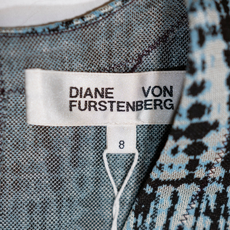 NEW Diane Von Furstenberg Anissa Wrap Effect Jacquard Knit Pullover Midi Dress 8