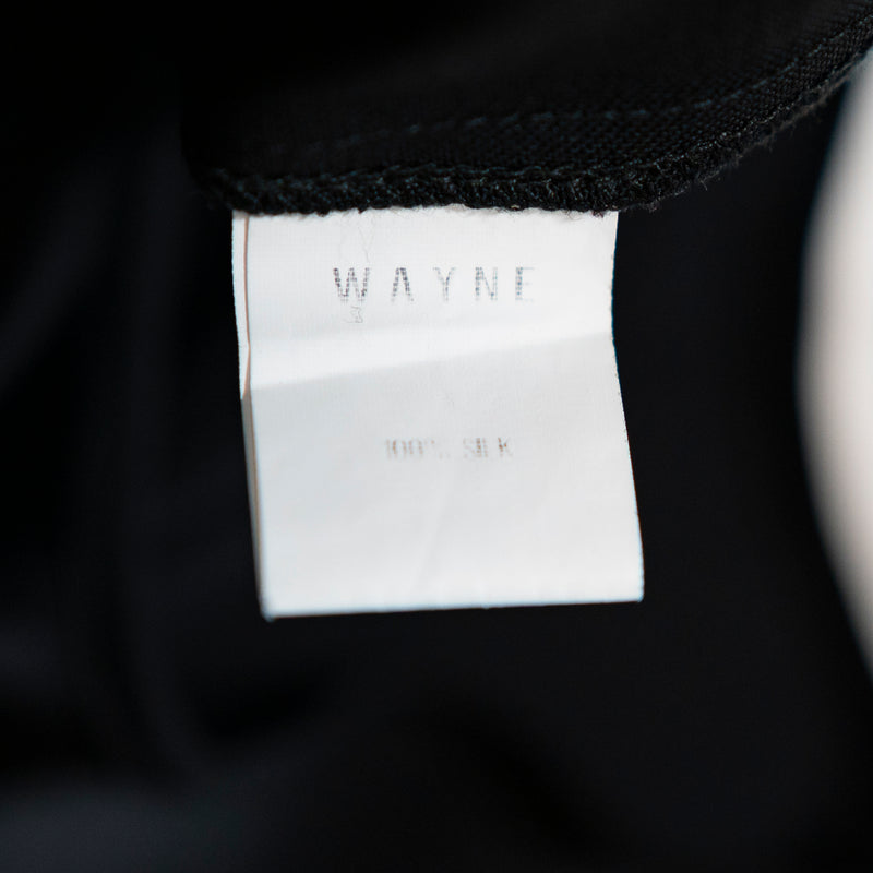 Wayne Silk Satin Sleeveless Mini Romper One Piece Play Suit Solid Black Pockets