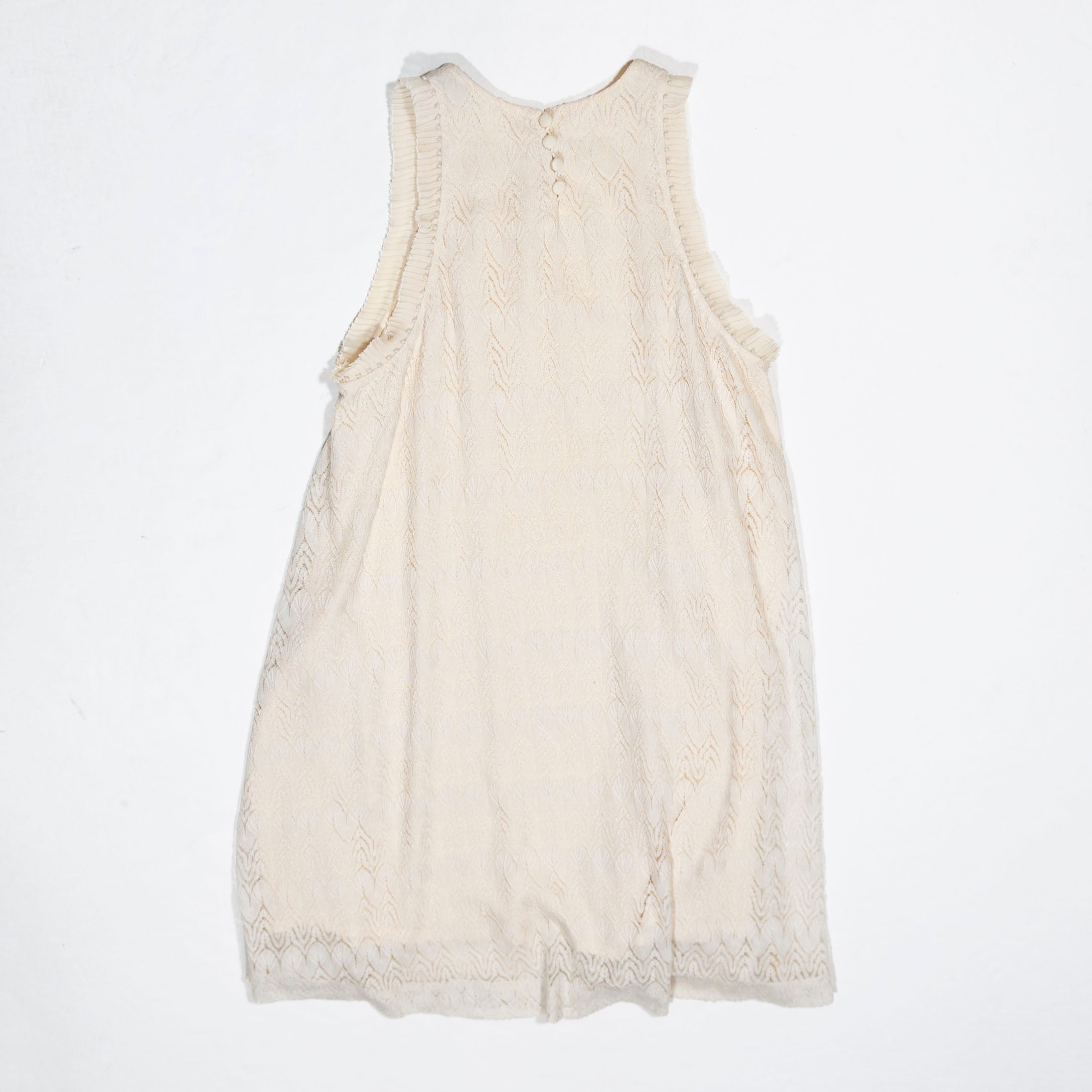 3.1 Phillip Lim Silk Lined Lace Crochet Ruffle Sleeve Pullover Mini Sheath Dress