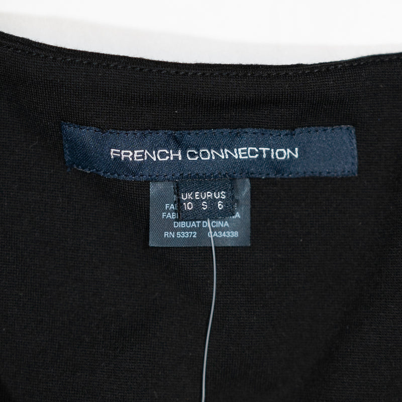 NEW French Connection Lula Lace Trim Applique Ponte Stretch Bodycon Mini Dress 6