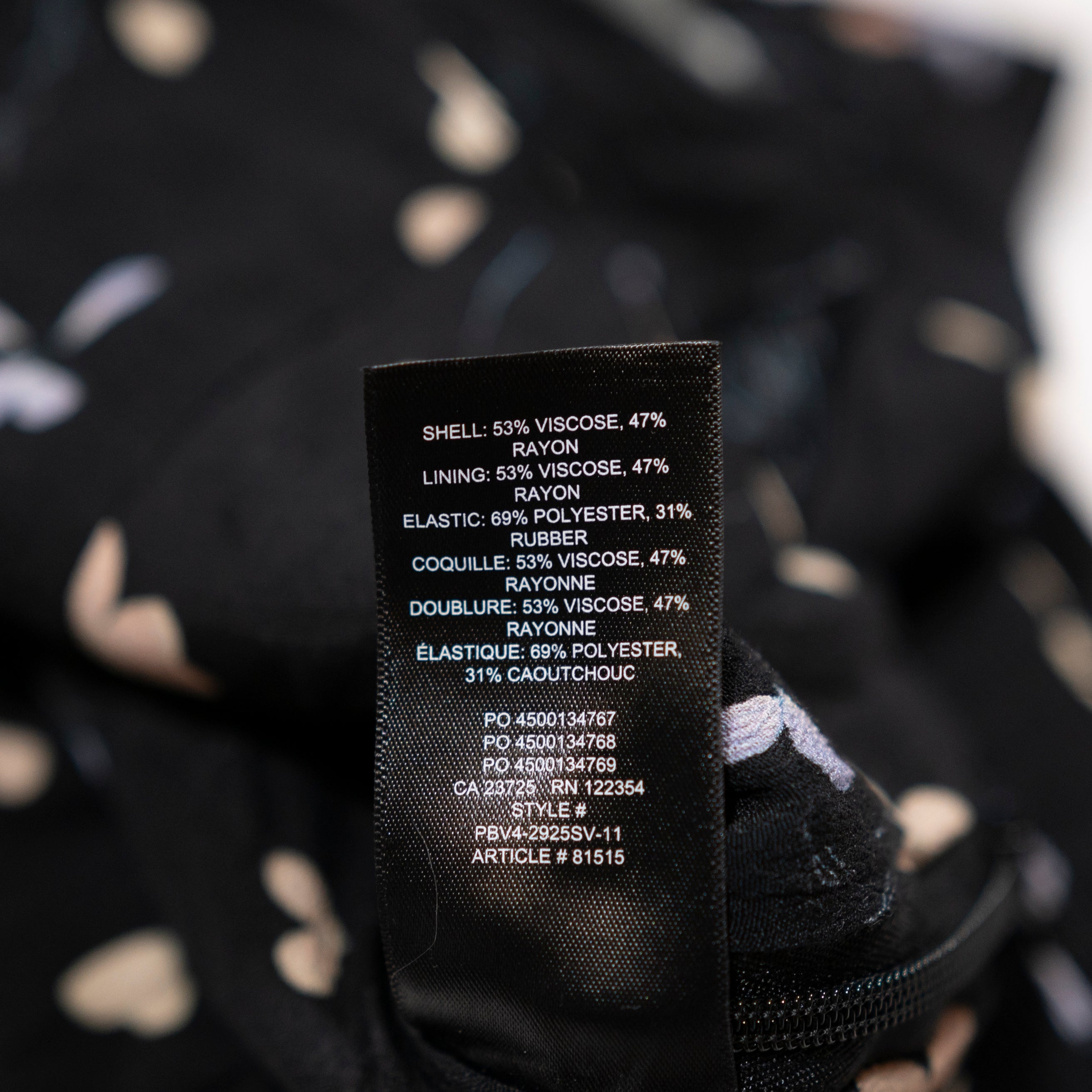 NEW Wilfred Aritzia Lolita Black Apricot Floral Print Ruched Cropped Top Blouse