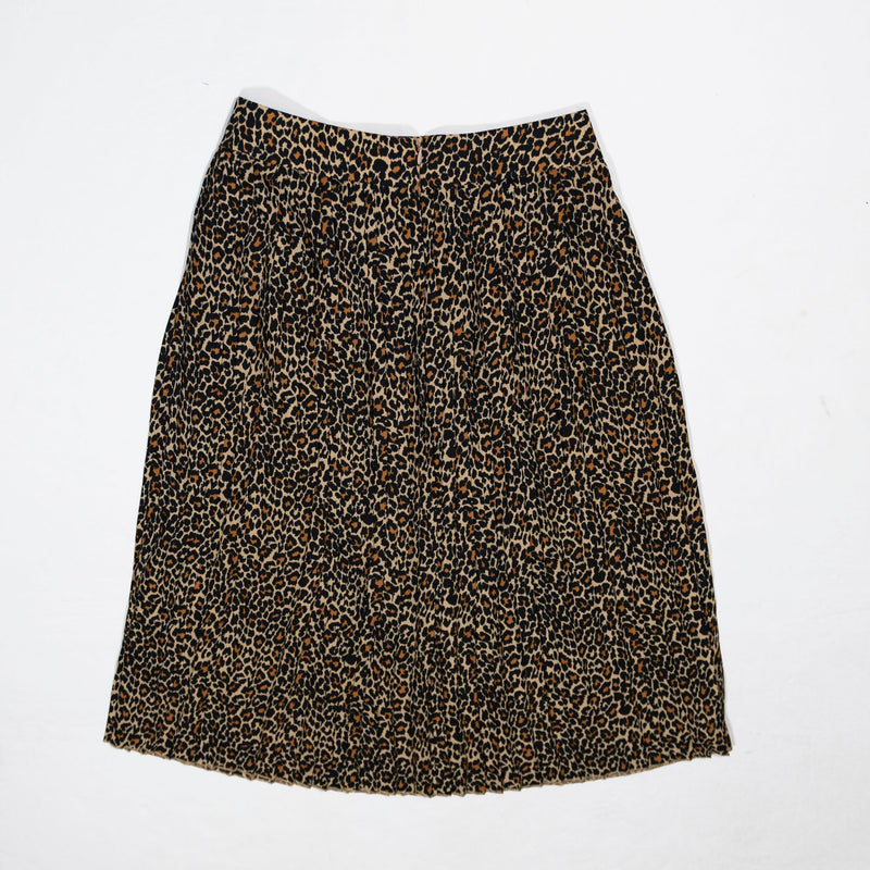 J. Crew Cheetah Leopard Animal Print Pattern Chiffon Pleated Midi Skirt 4