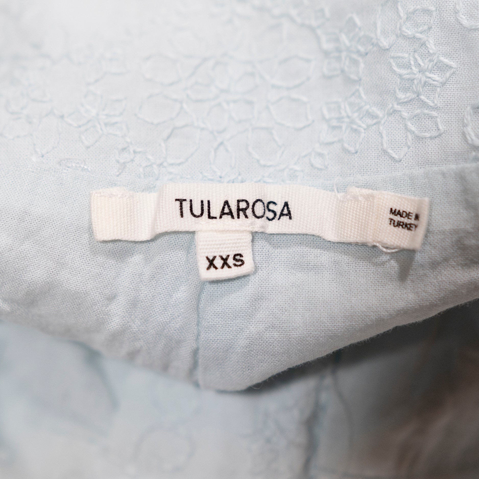 Tularosa Aimee Cotton High Waisted Paper Bag Pleated Embroidered Mini Shorts XXS