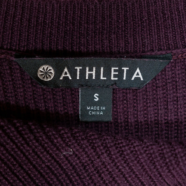 Athleta Rest Day Cotton Silk Knit Asymmetrical Hem Pullover Sweater Purple S