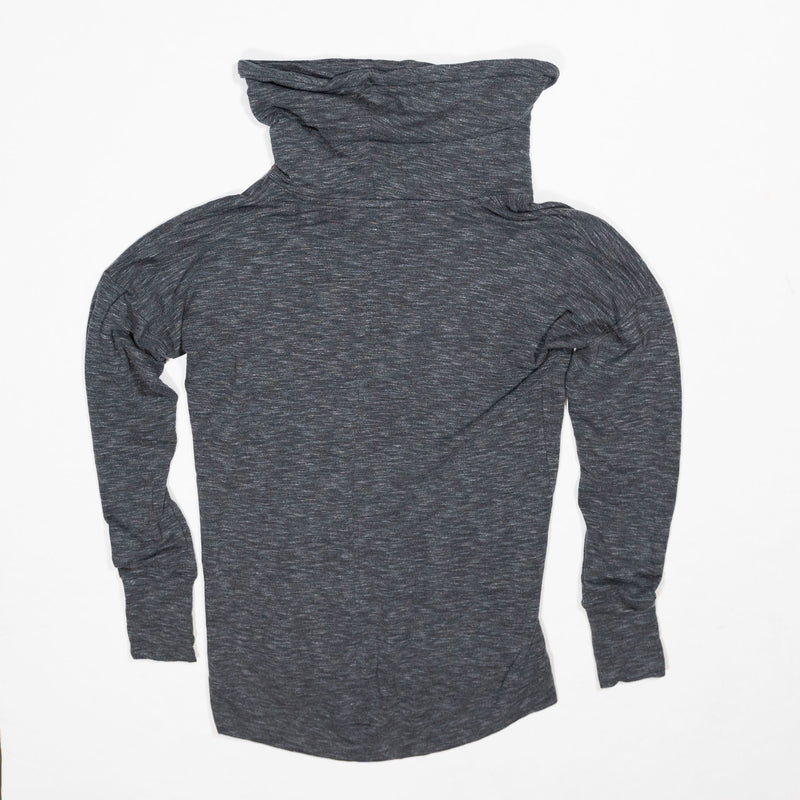 Athleta Studio Cowl Neck Pullover Kangaroo Pocket Sweatshirt Sweater Gray S