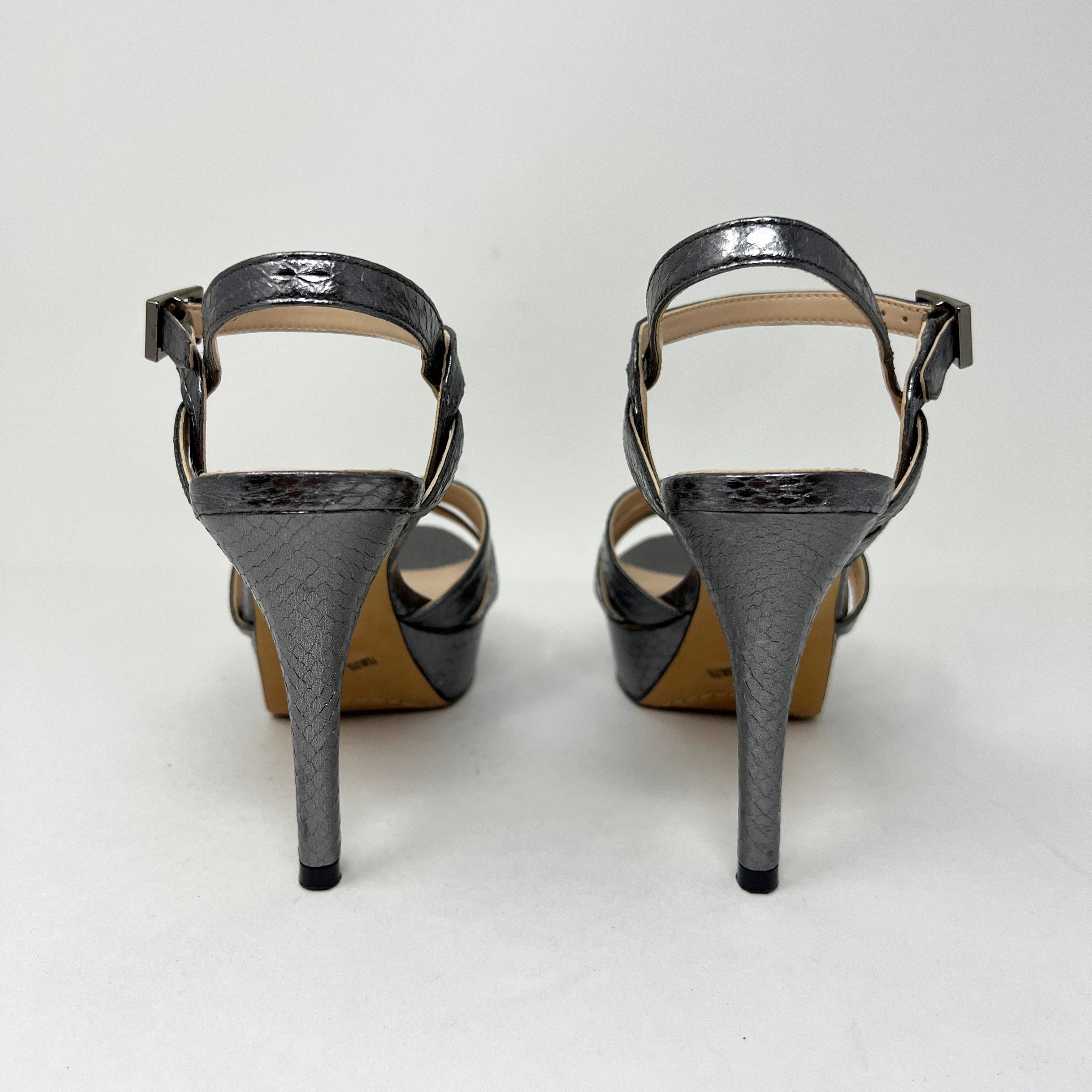 Vince Camuto Peppa Moonrock Glazed Metallic Snake Platoform Sandals High Heels