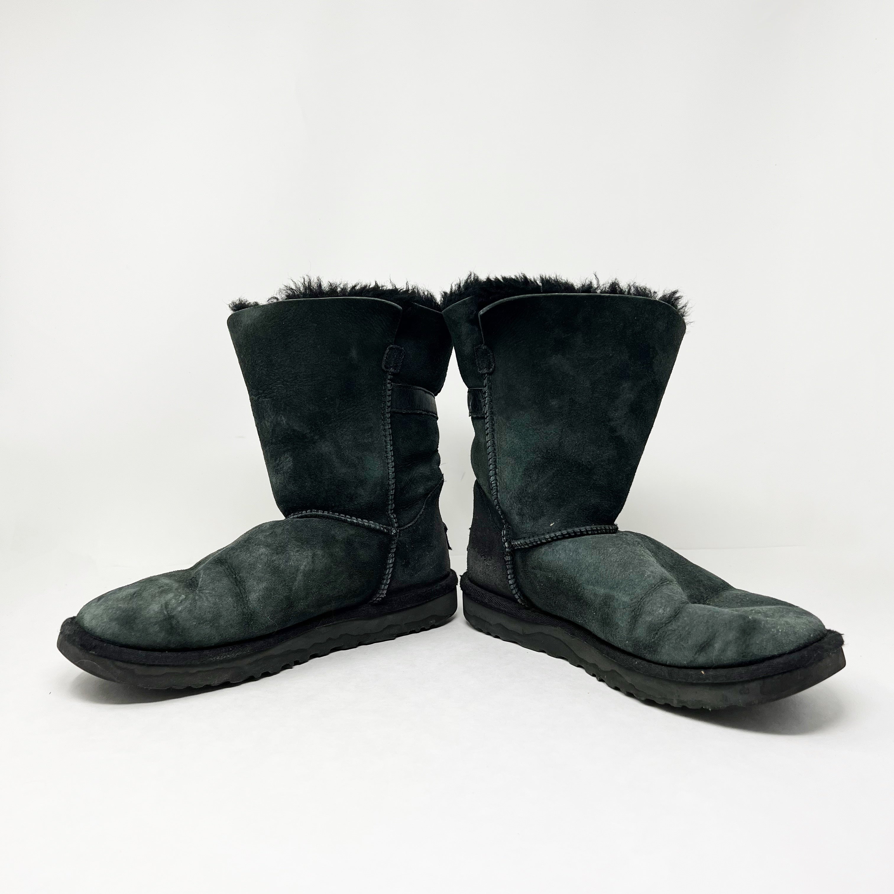 Ugg Nash Genuine Suede Pull On Round Toe Buckle Detail Winter Snow Boots Shoes 8