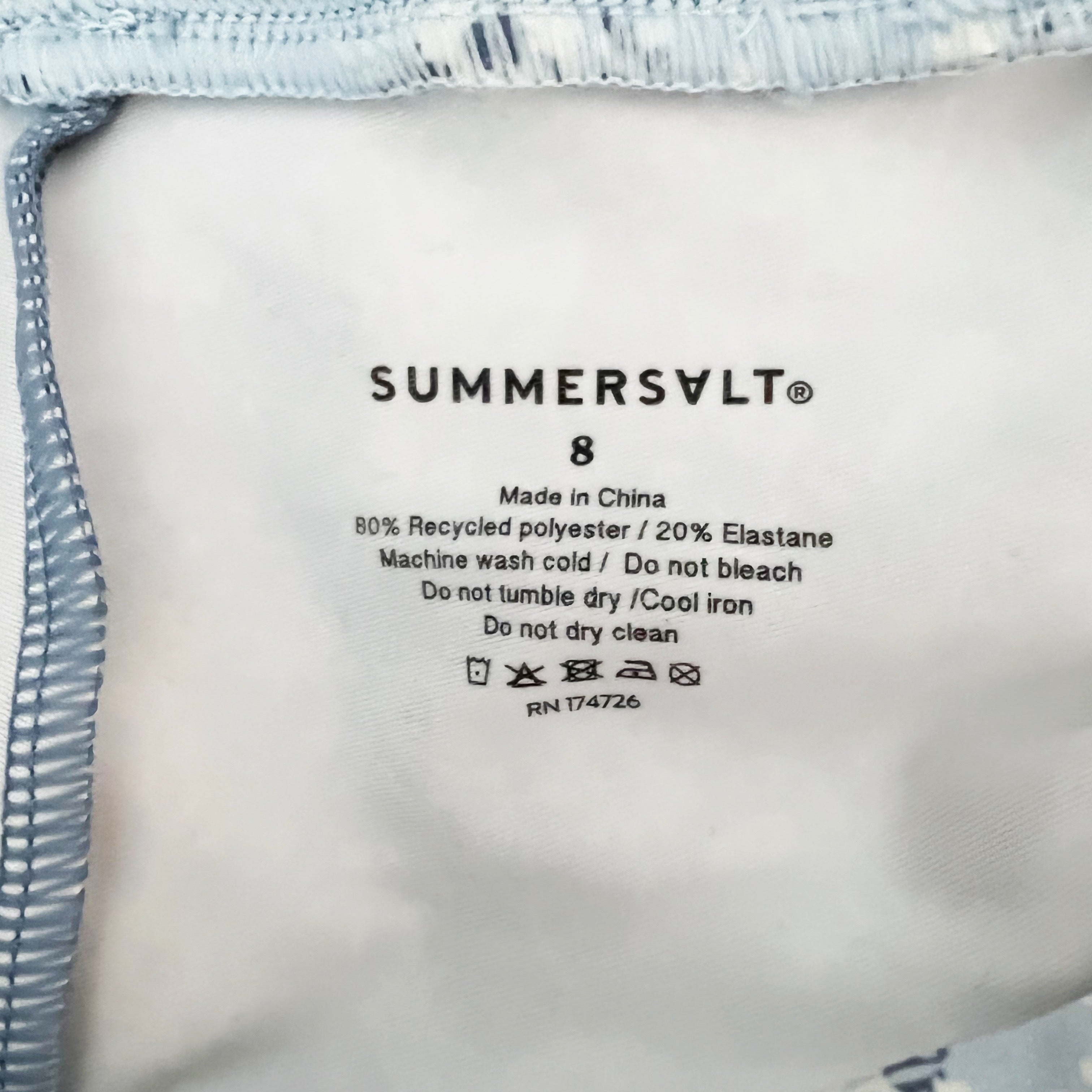 Summersalt The Do-It-All High Rise Crop Leggings Powder Blue In Bloom Print 8