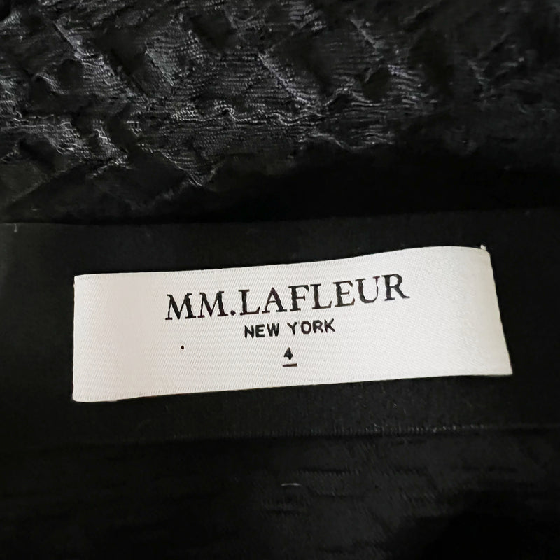MM. Lafleur The Noho Brush Jacquard Textured Stretch Straight Pencil Skirt Black