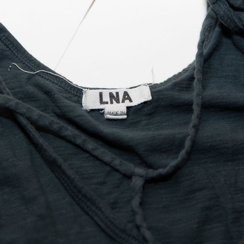LNA T Strap Bondage Sleeveless Cotton Slub Knit Tank Top Blouse Shirt Small