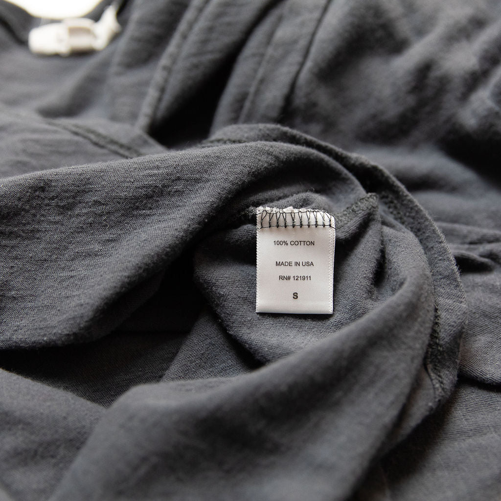 LNA Long Sleeve Cotton Slub Ultra Soft Strappy Long Sleeve Tee Shirt Faded Gray