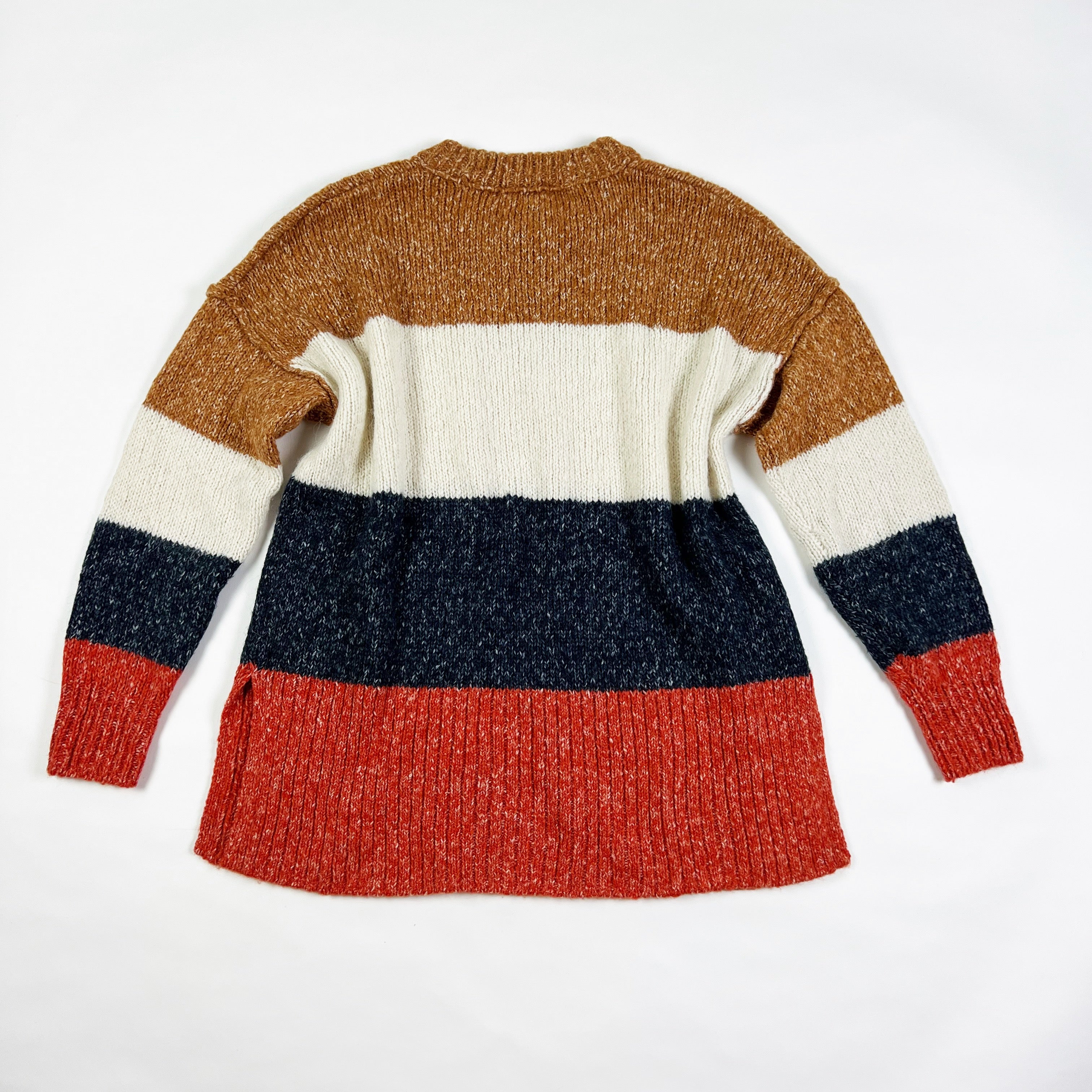 Madewell Baxter Striped Print Crew Neck Alpaca Cotton Pullover Tunic Sweater XXS