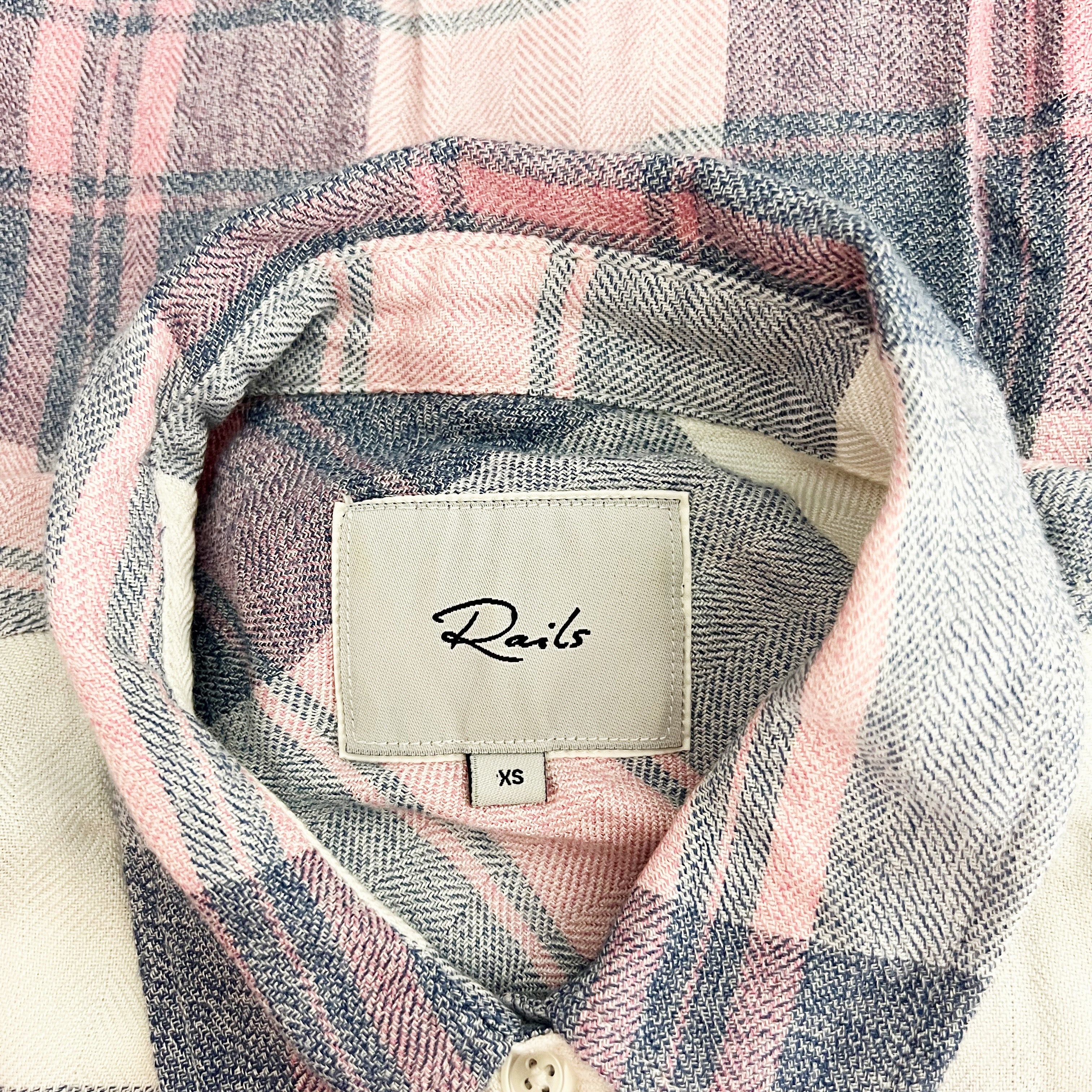 Rails Hunter Collared Button Down Long Sleeve Pocket Blouse Shirt Mulberry Blue