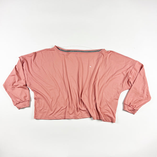NEW Puma Women's Cloudspun Long Sleeve Pullover Crop Top Tee Shirt Rosette Pink