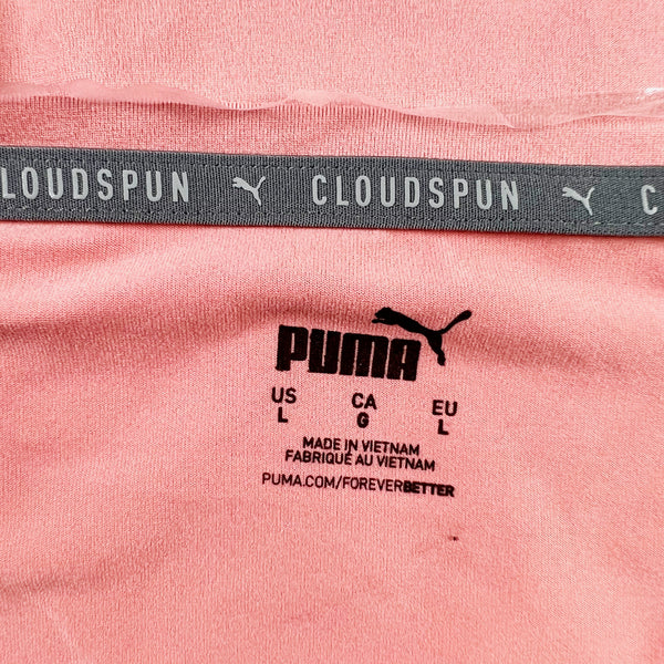 NEW Puma Women's Cloudspun Long Sleeve Pullover Crop Top Tee Shirt Rosette Pink