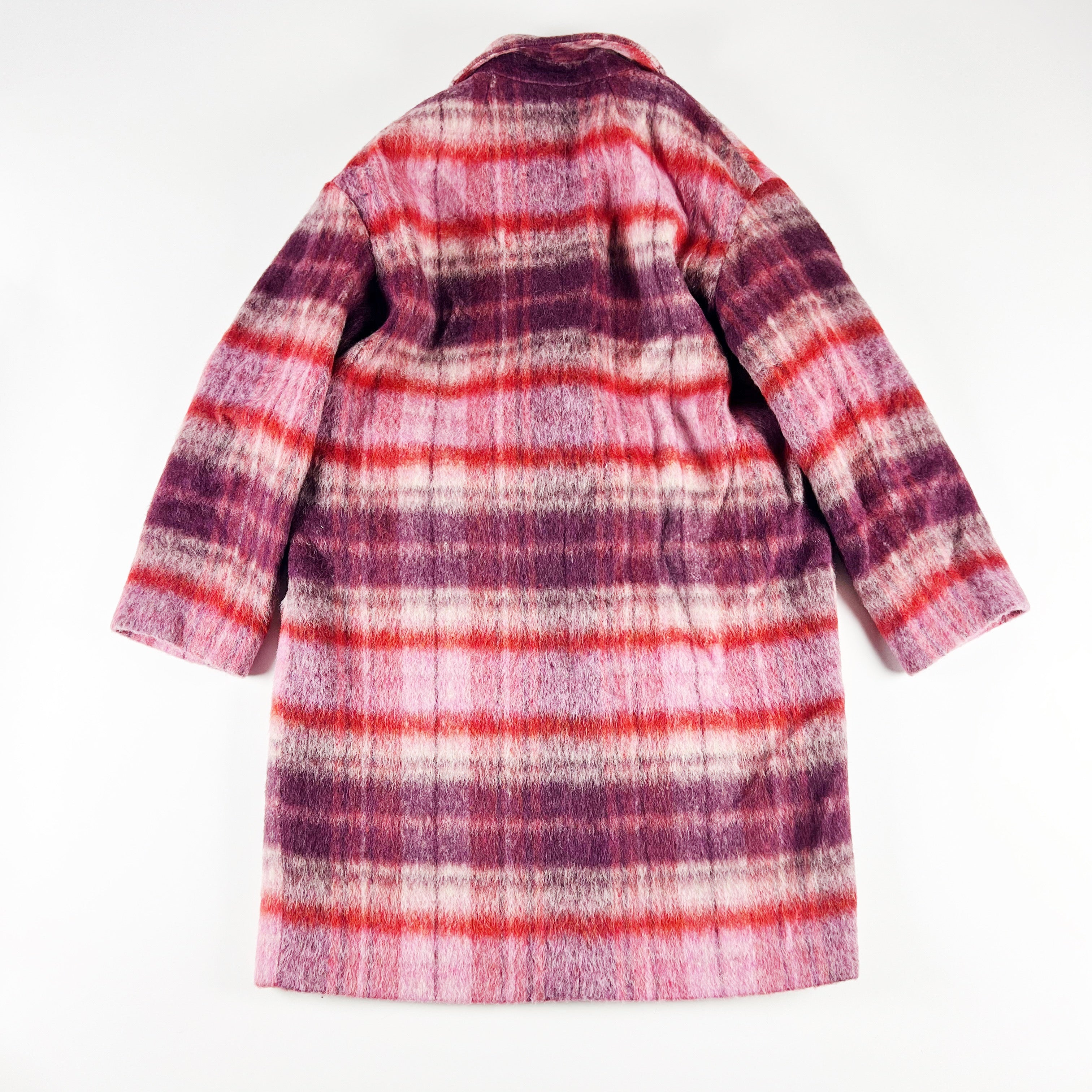 NEW J. Crew Collection Nello Gori Topcoat Burgundy Tartan Italian Brushed Wool L