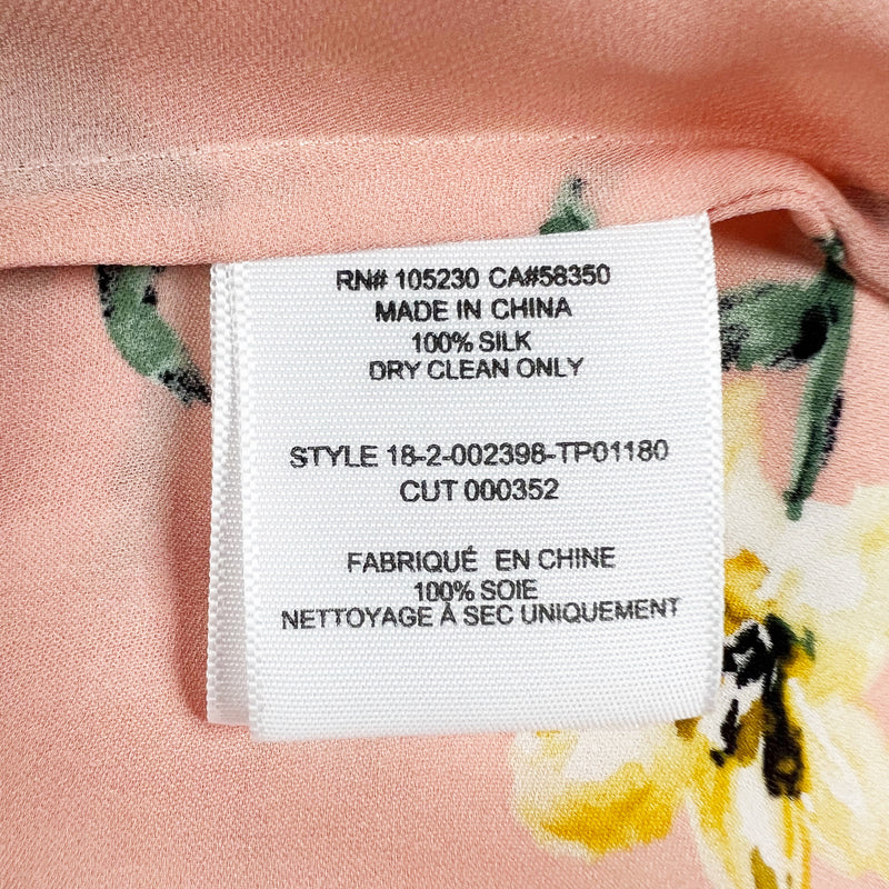 Joie Bolona Silk Chiffon Floral Flower Print Pattern Button Front Blouse Shirt M