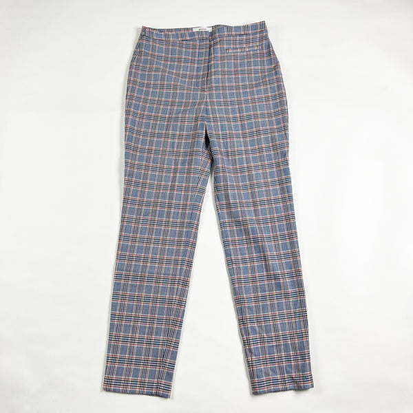 Milly Wool Multi Color Plaid Print Pattern Mid Rise Ankle Crop Trouser Pants 6