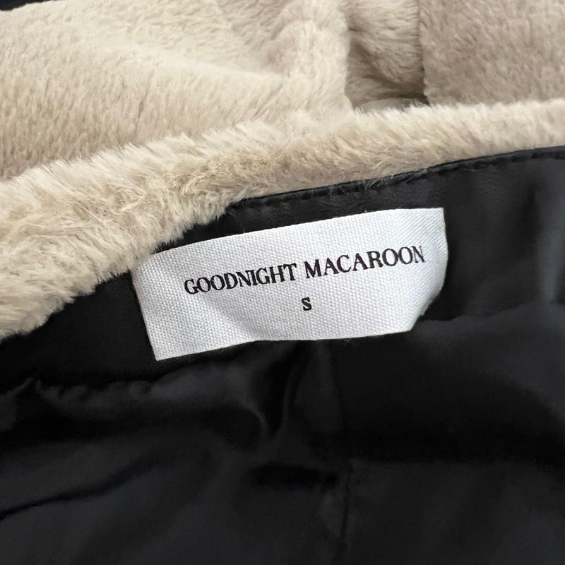NEW Goodnight Macaroon Faux Vegan Ultra Soft Fur Overcoat Jacket Neutral Small