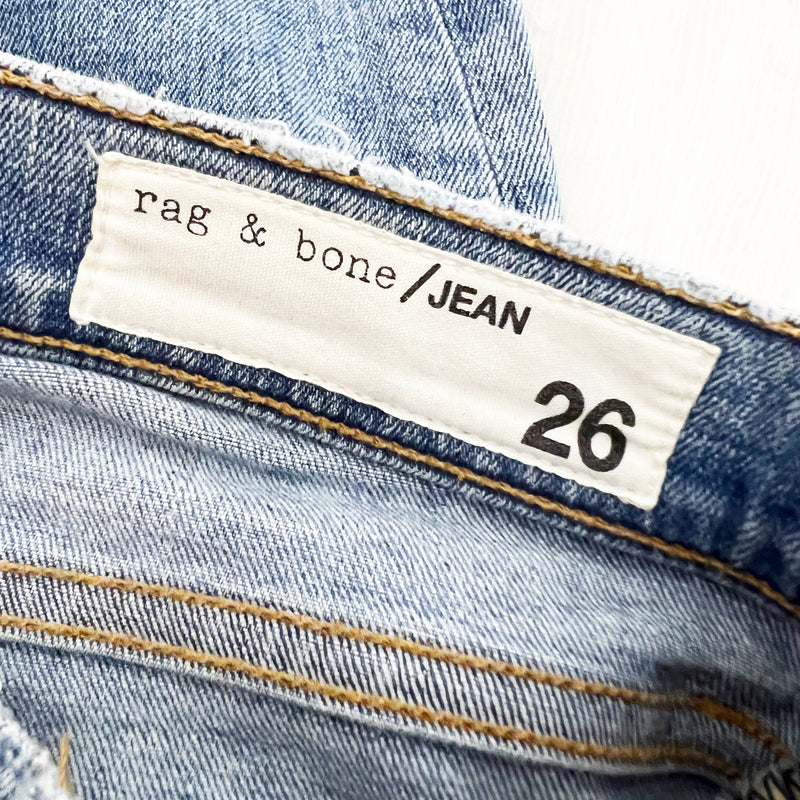 Rag & Bone Women's Ankle Skinny Cotton Stretch Distressed Denim Jeans Double 26
