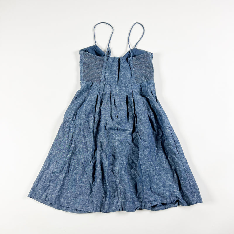 Madewell Cotton Chambray Denim Tie Front Cut Out Cami Fit Flare Mini Dress 2