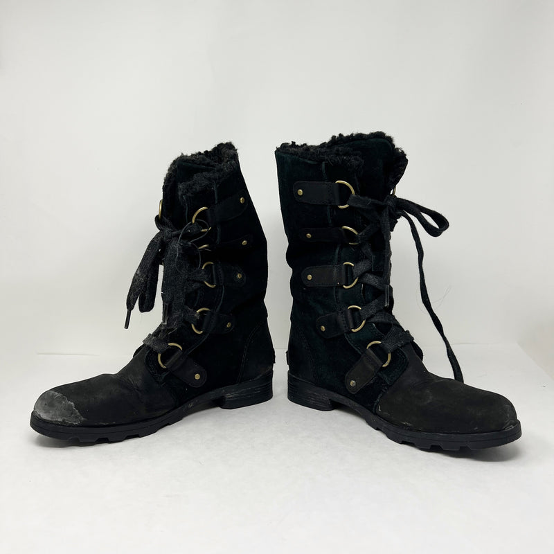 Sorel Women's Emelie Lace Up Major Leather Suede Winter Snow Waterproof Boots 8