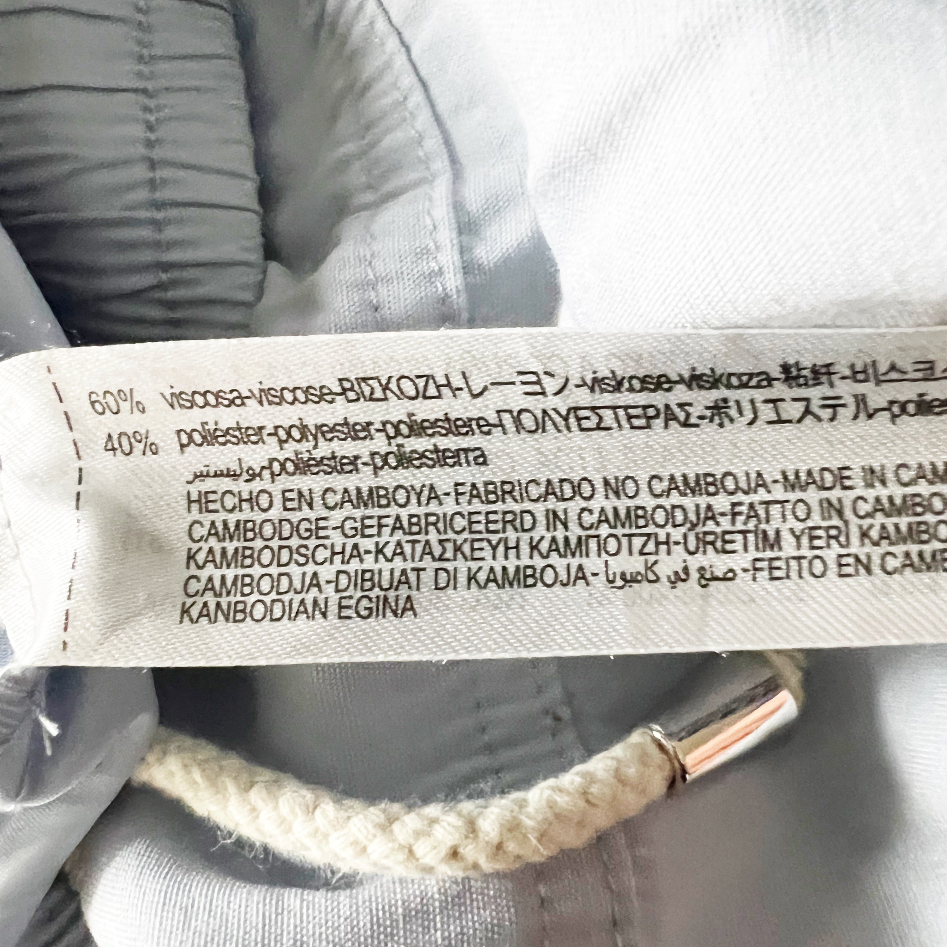 Zara Women's High Waisted Ankle Crop Drawstring Waist Casual Trouser Pants Blue