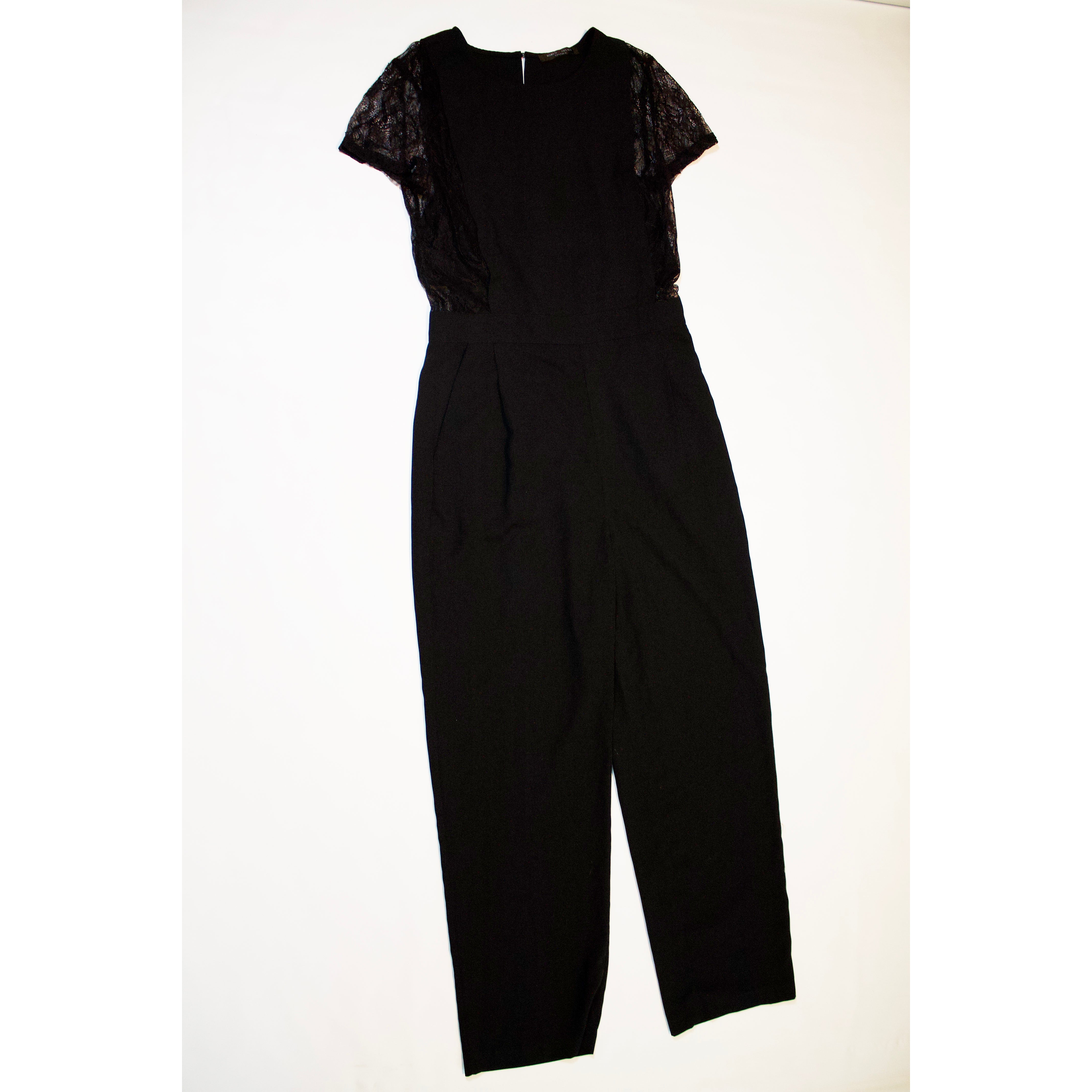 Romeo + Juliet Couture Sheer Lace Panel Cut Out Short Sleeve Jumpsuit Jumper S